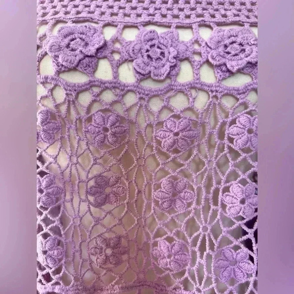 Roamans Floral Crotchet Purple Tunic Cover up Sz 4X - Picture 7 of 14